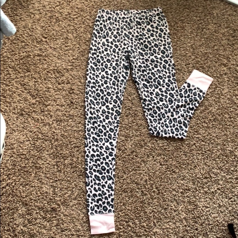 Pale pink/nude and grey leopard print pajama pants